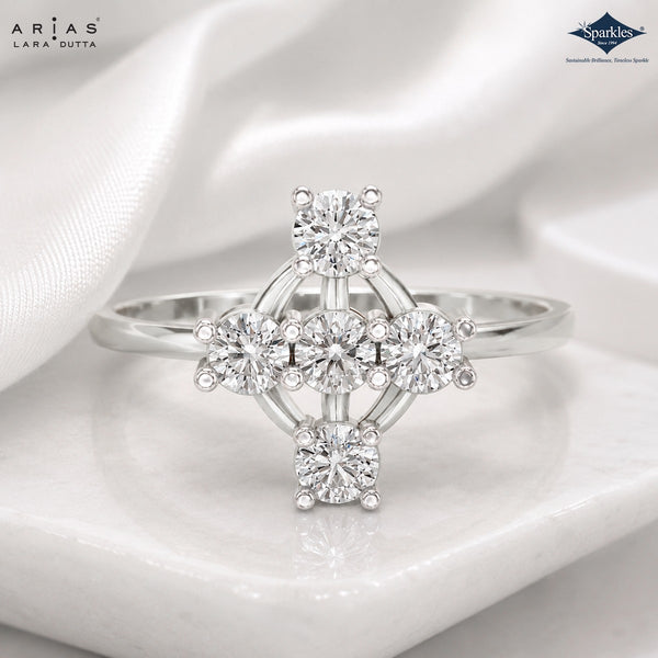 Arias by Lara Dutta Open Lattice Diamond Ring