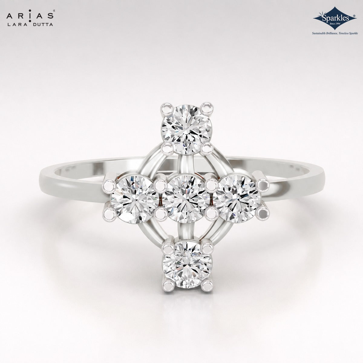 Arias by Lara Dutta Open Lattice Diamond Ring