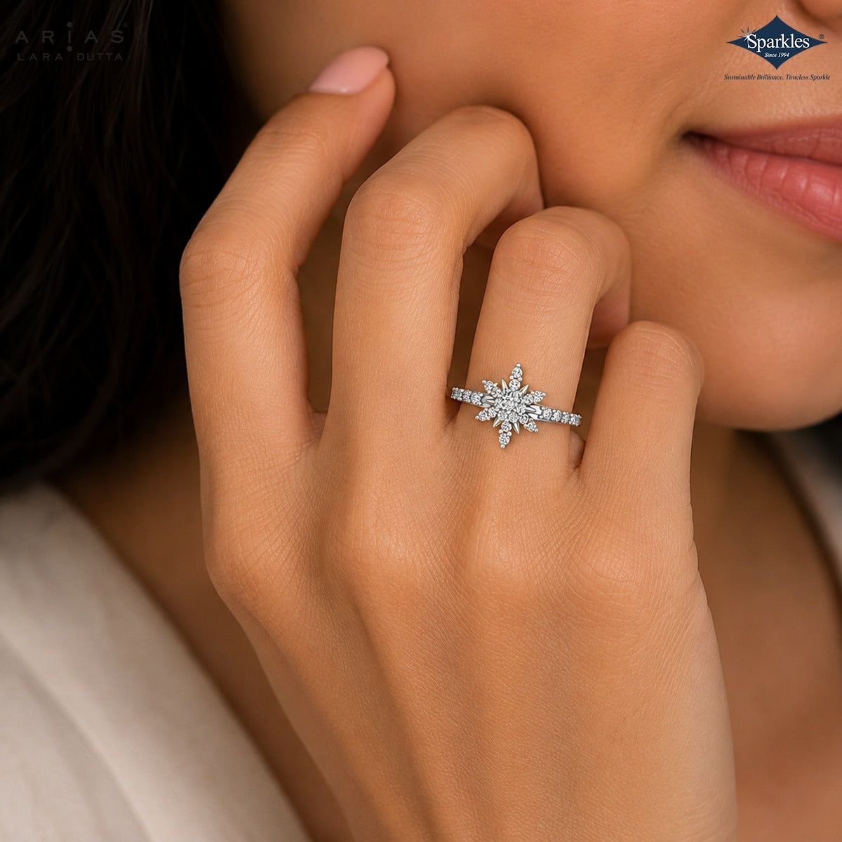 Arias by Lara Dutta Cascading Twist Diamond Ring