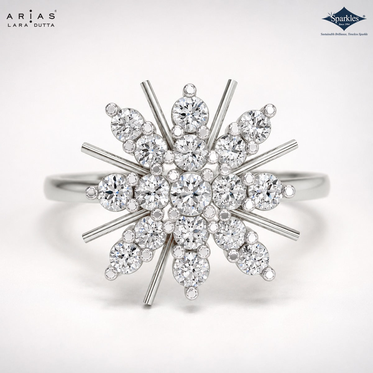 Arias by Lara Dutta Starburst Spray Diamond Ring