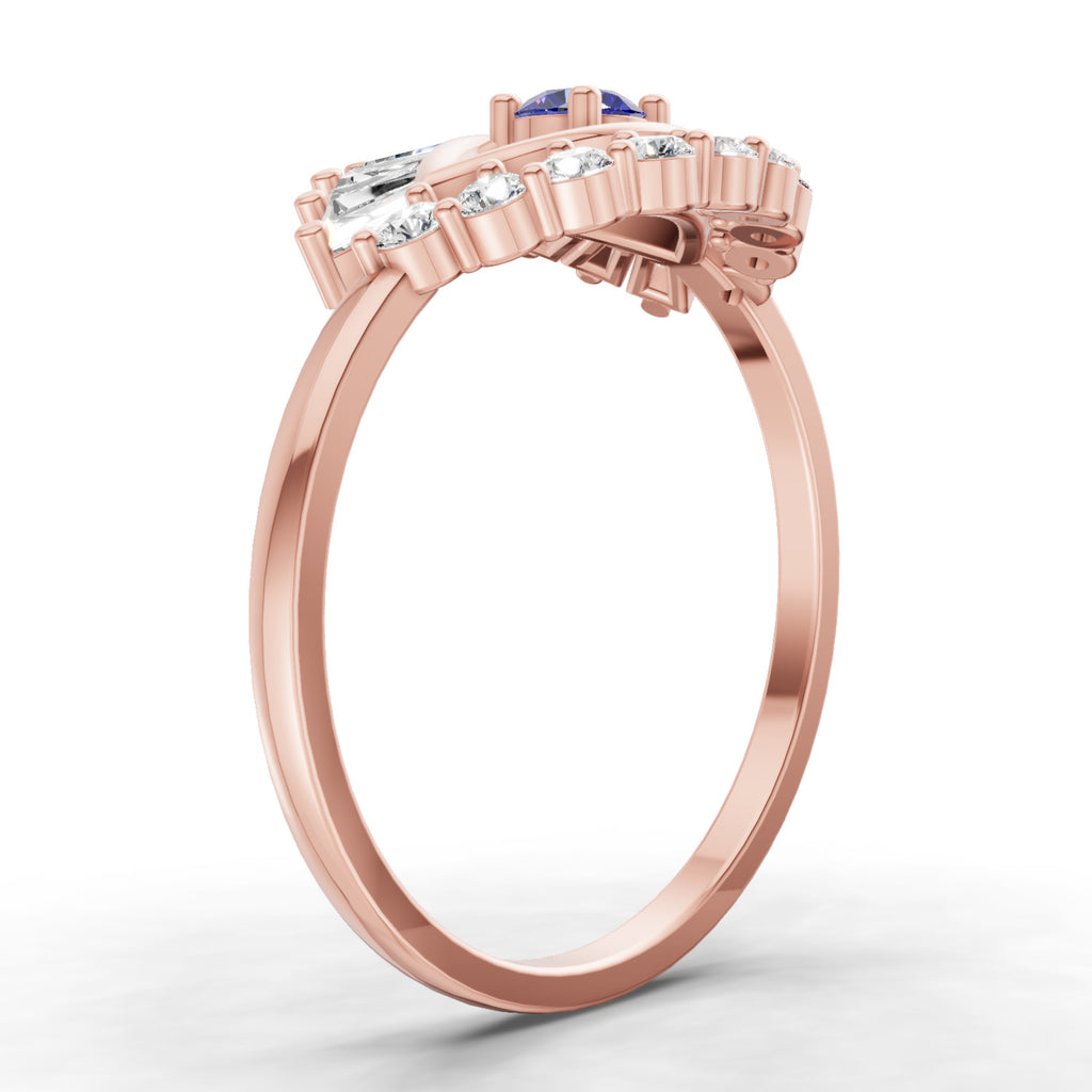 Sparkles 0.19 Ct Evil Eye Elegance Diamond Ring in 14K Gold