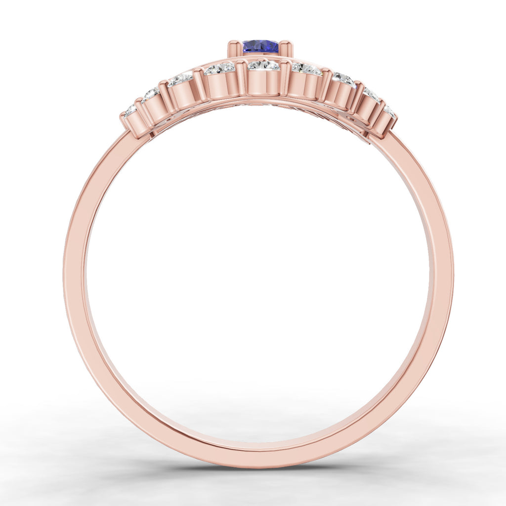 Sparkles 0.19 Ct Evil Eye Elegance Diamond Ring in 14K Gold