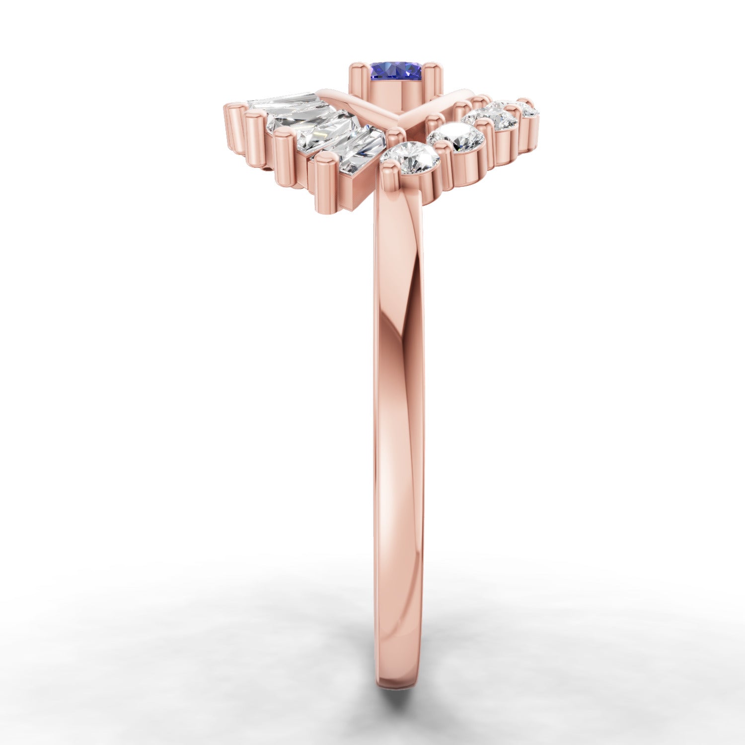 Sparkles 0.19 Ct Evil Eye Elegance Diamond Ring in 14K Gold