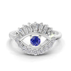 Sparkles 0.19 Ct Evil Eye Elegance Diamond Ring in 14K Gold