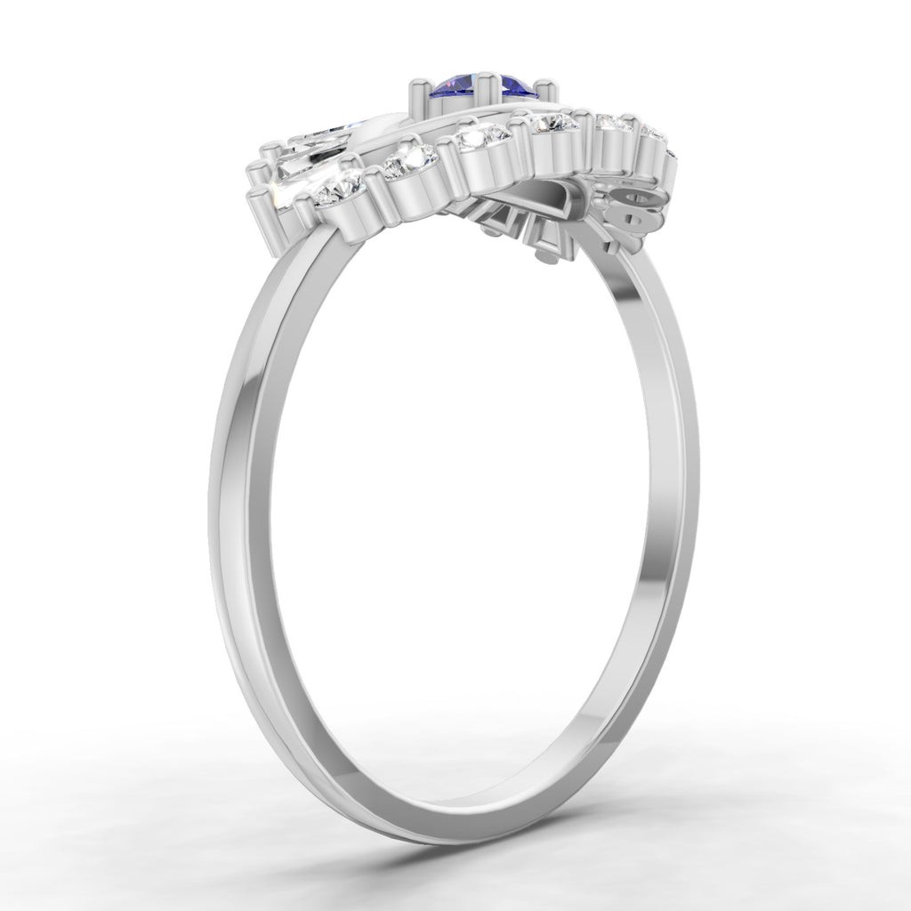 Sparkles 0.19 Ct Evil Eye Elegance Diamond Ring in 14K Gold