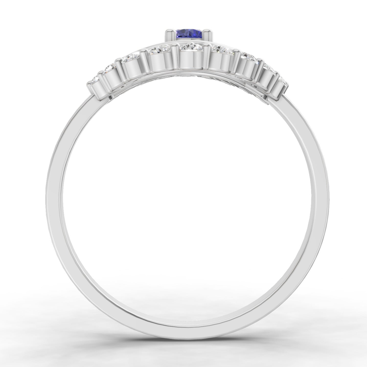 Sparkles 0.19 Ct Evil Eye Elegance Diamond Ring in 14K Gold