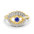 Sparkles 0.19 Ct Evil Eye Elegance Diamond Ring in 14K Gold