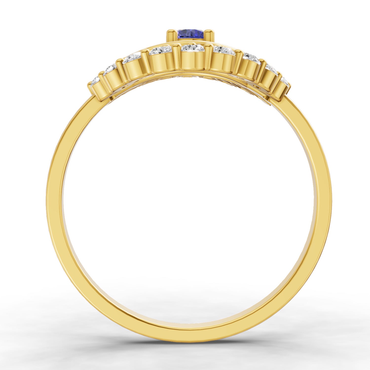 Sparkles 0.19 Ct Evil Eye Elegance Diamond Ring in 14K Gold