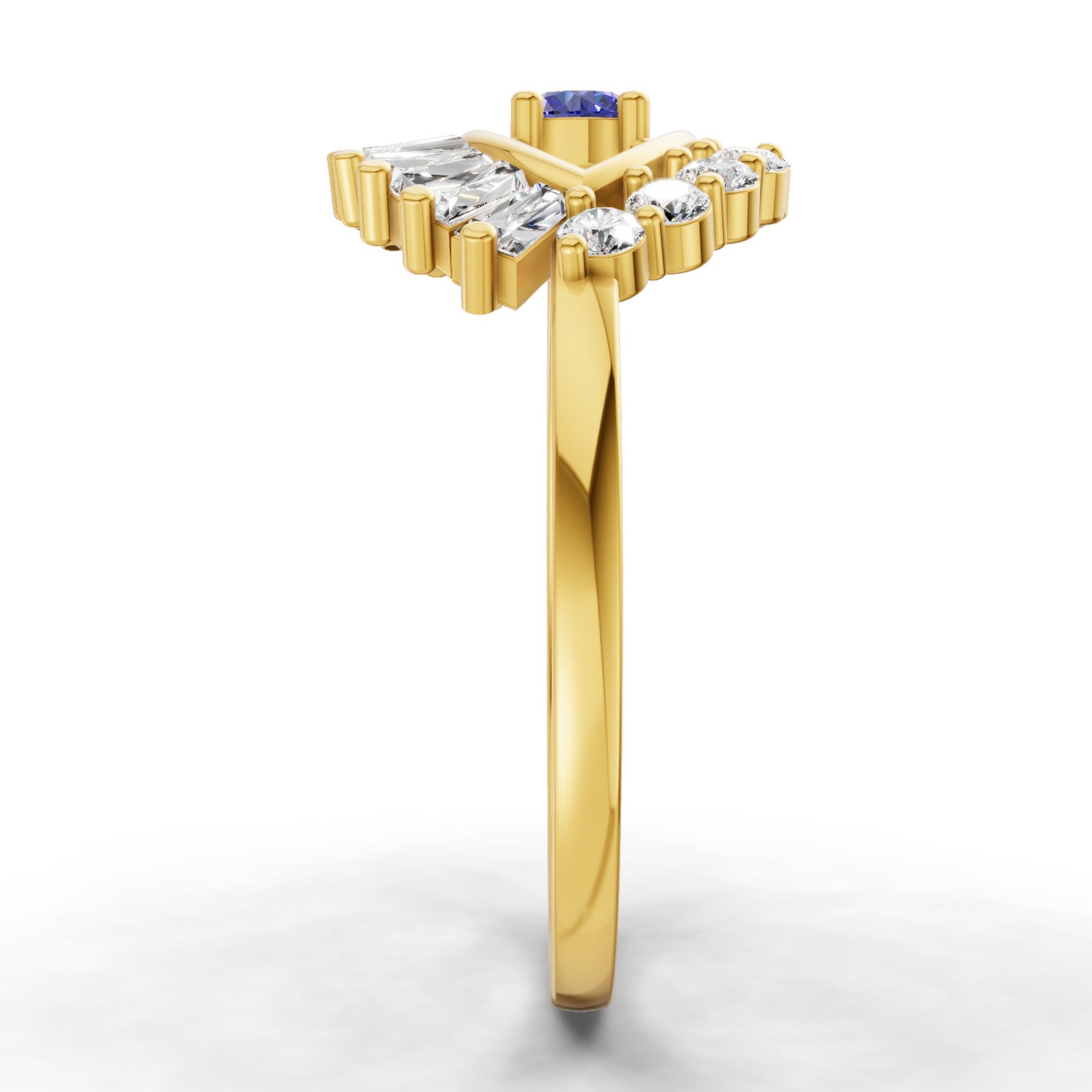 Sparkles 0.19 Ct Evil Eye Elegance Diamond Ring in 14K Gold