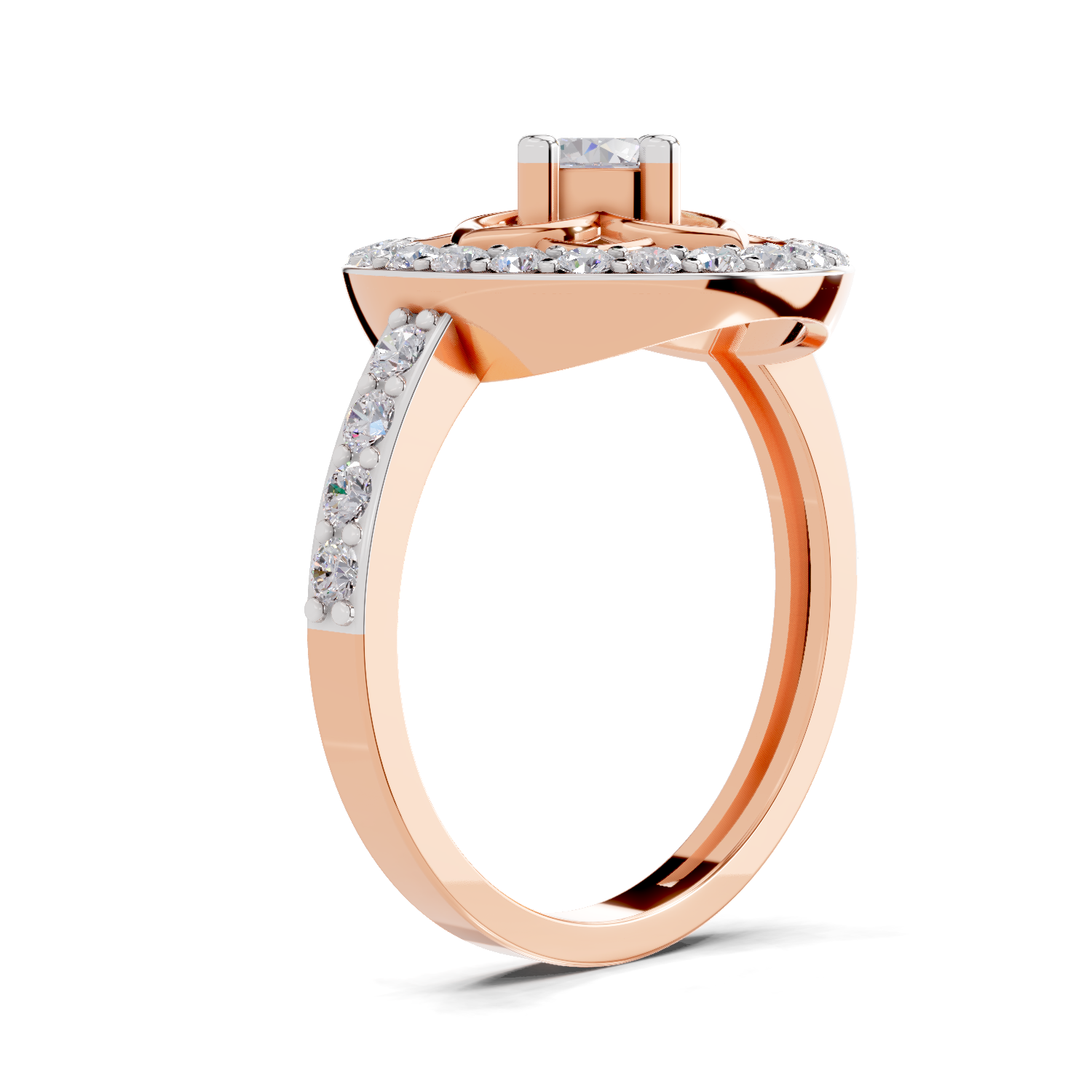 0.86 Carat Diamond Floral Halo Ring