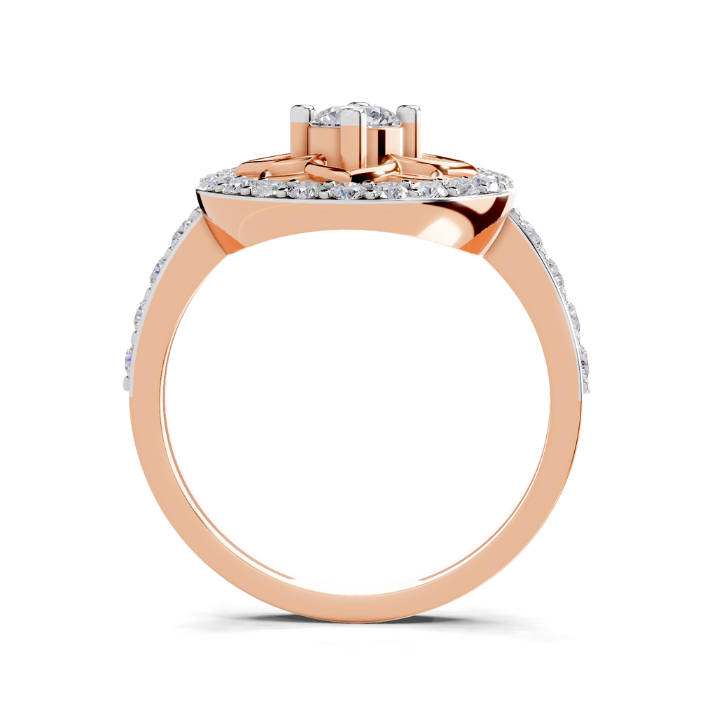 0.86 Carat Diamond Floral Halo Ring