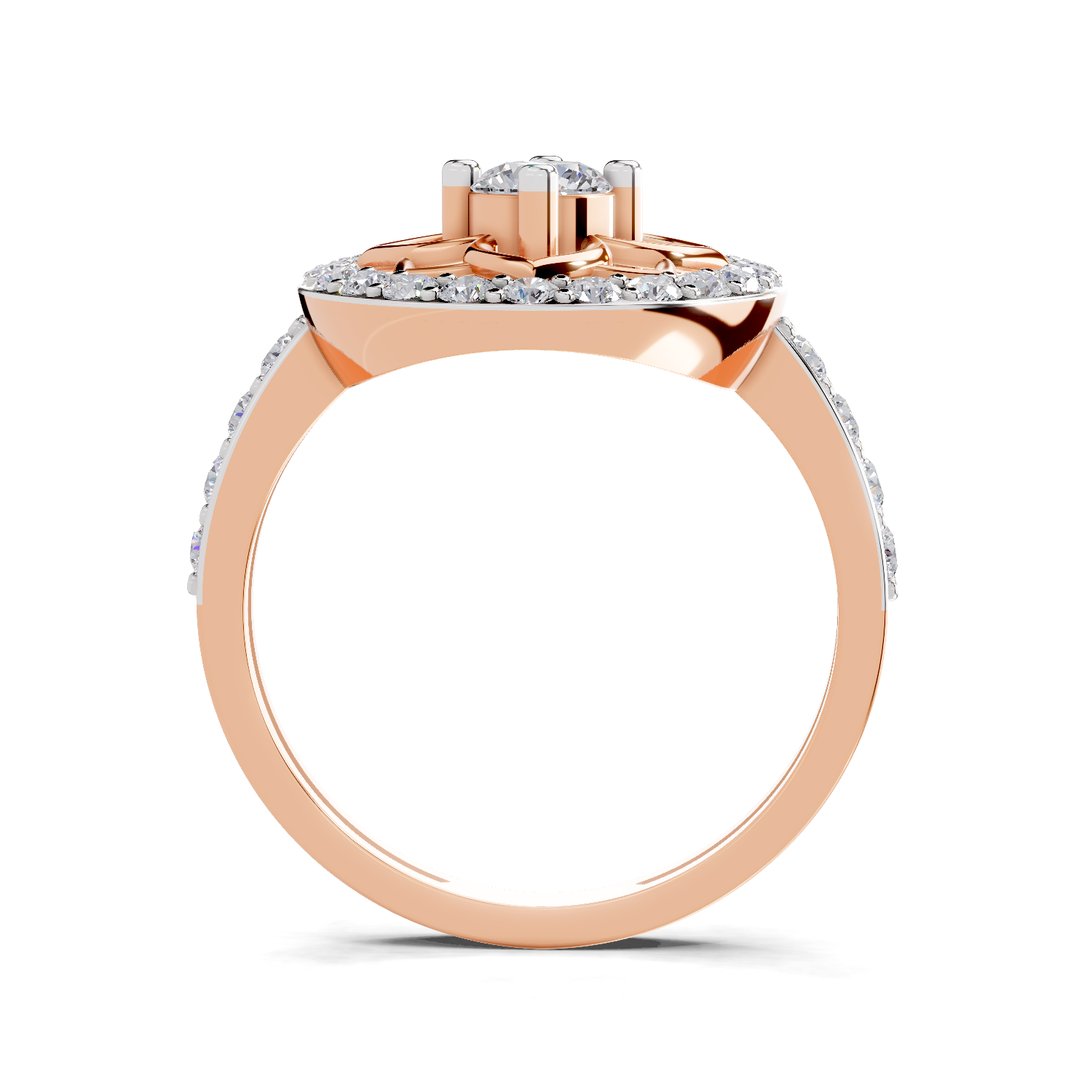 0.86 Carat Diamond Floral Halo Ring