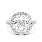 0.86 Carat Diamond Floral Halo Ring