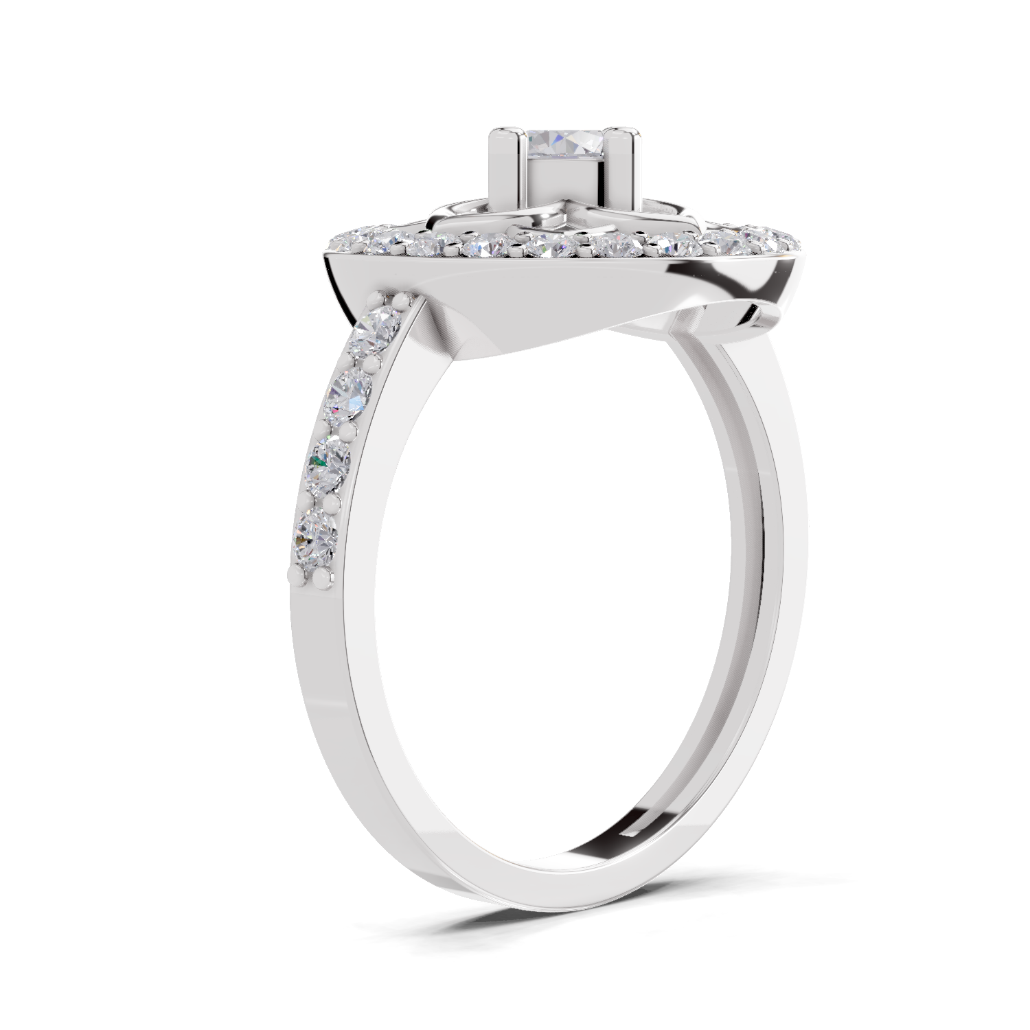 0.86 Carat Diamond Floral Halo Ring