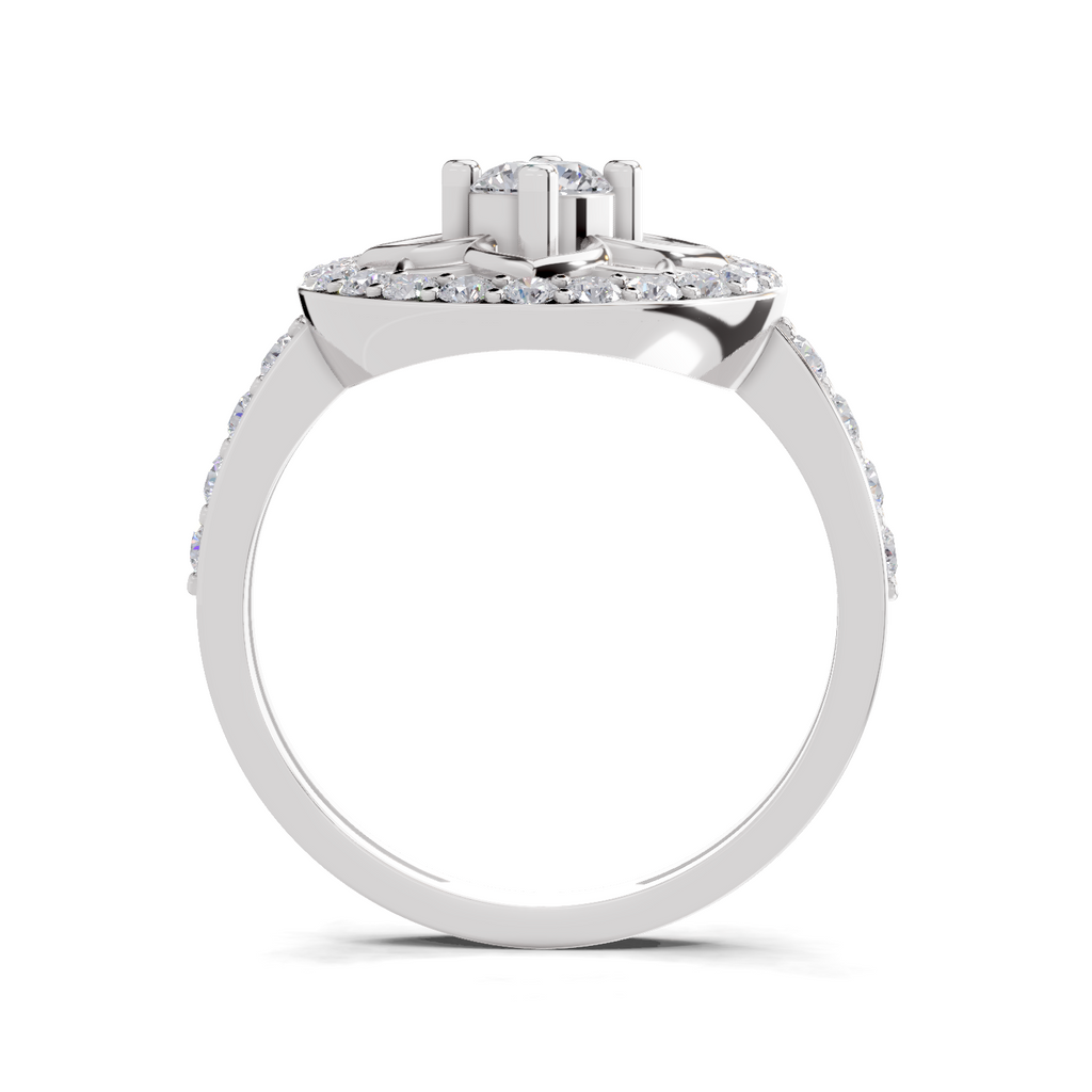 0.86 Carat Diamond Floral Halo Ring
