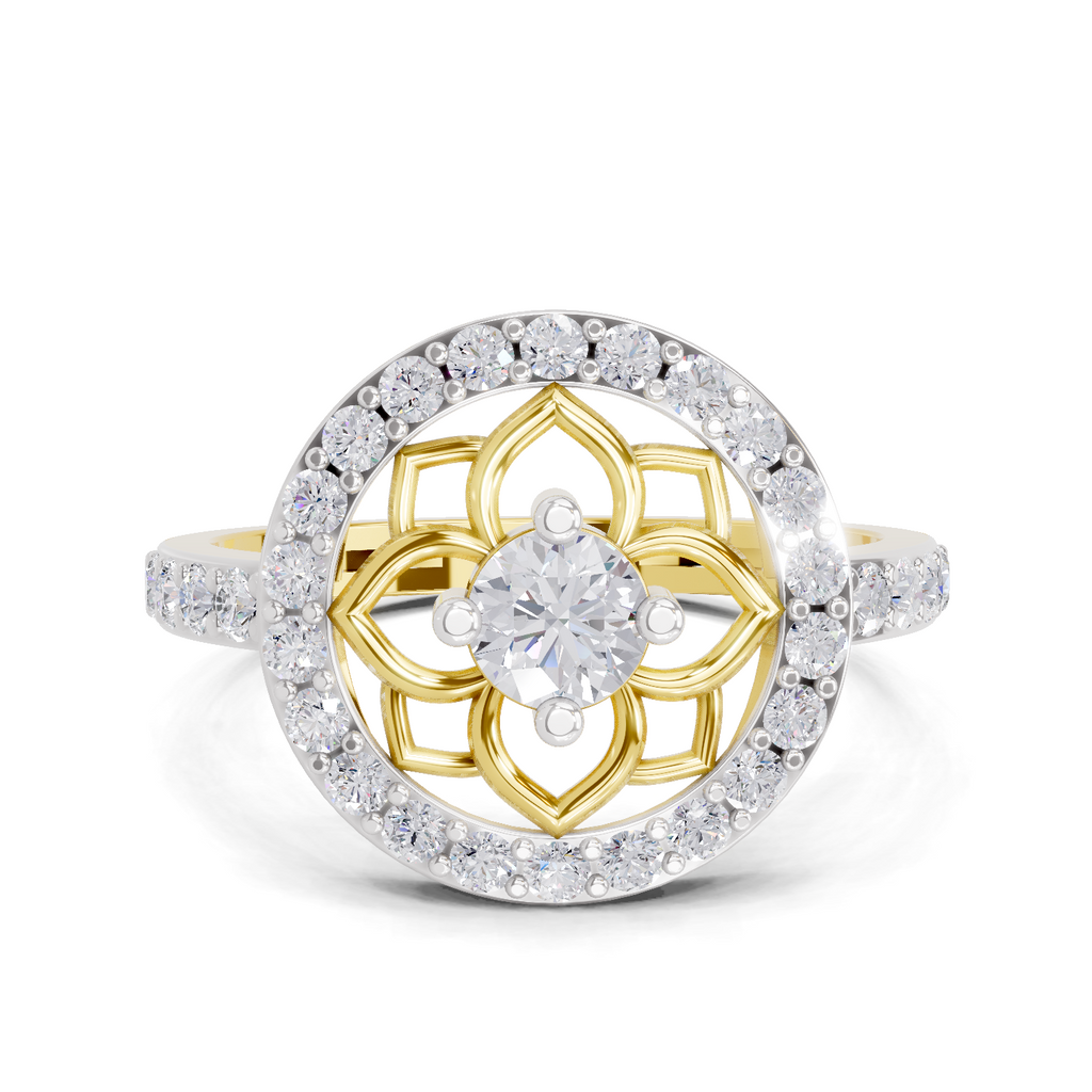 0.86 Carat Diamond Floral Halo Ring