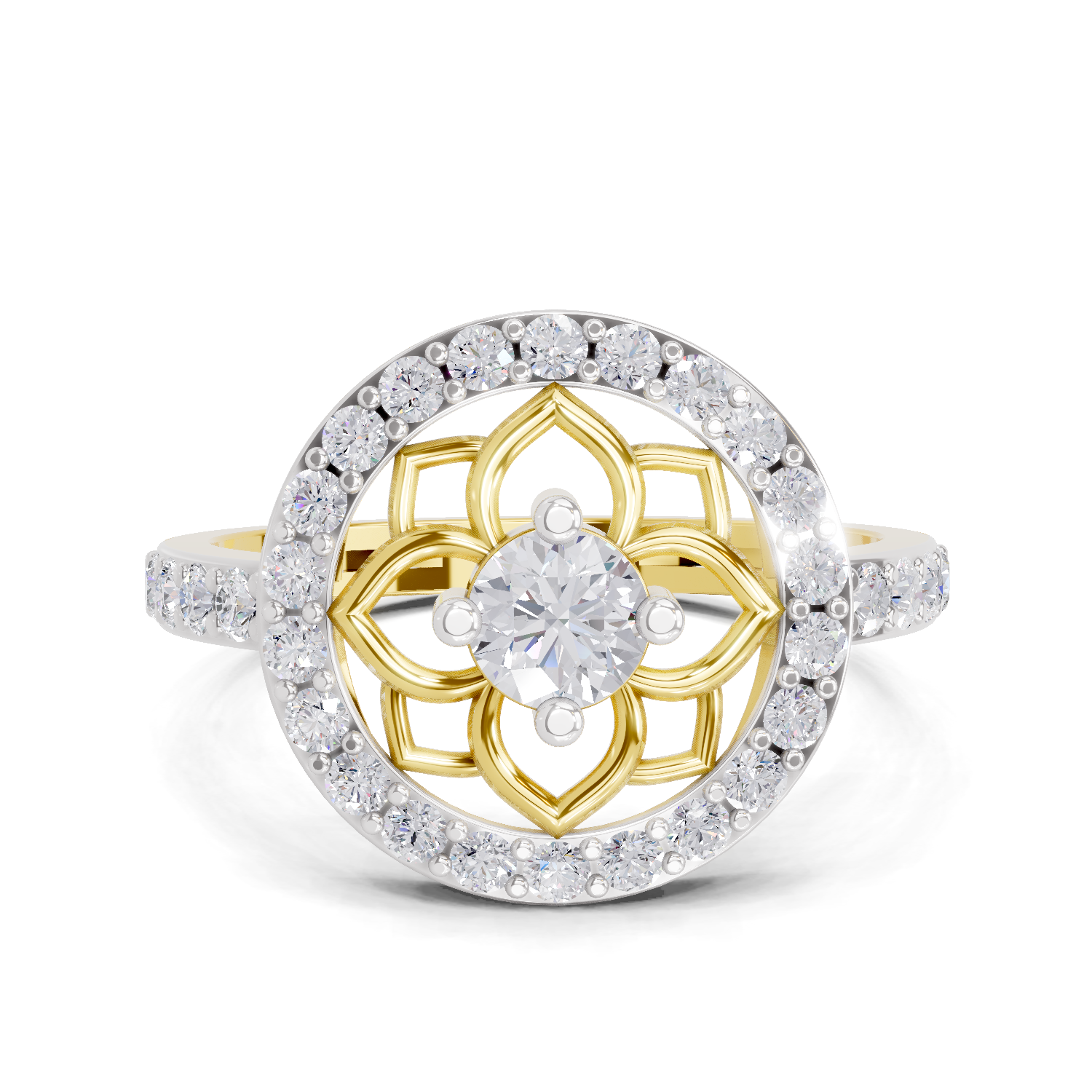 0.86 Carat Diamond Floral Halo Ring