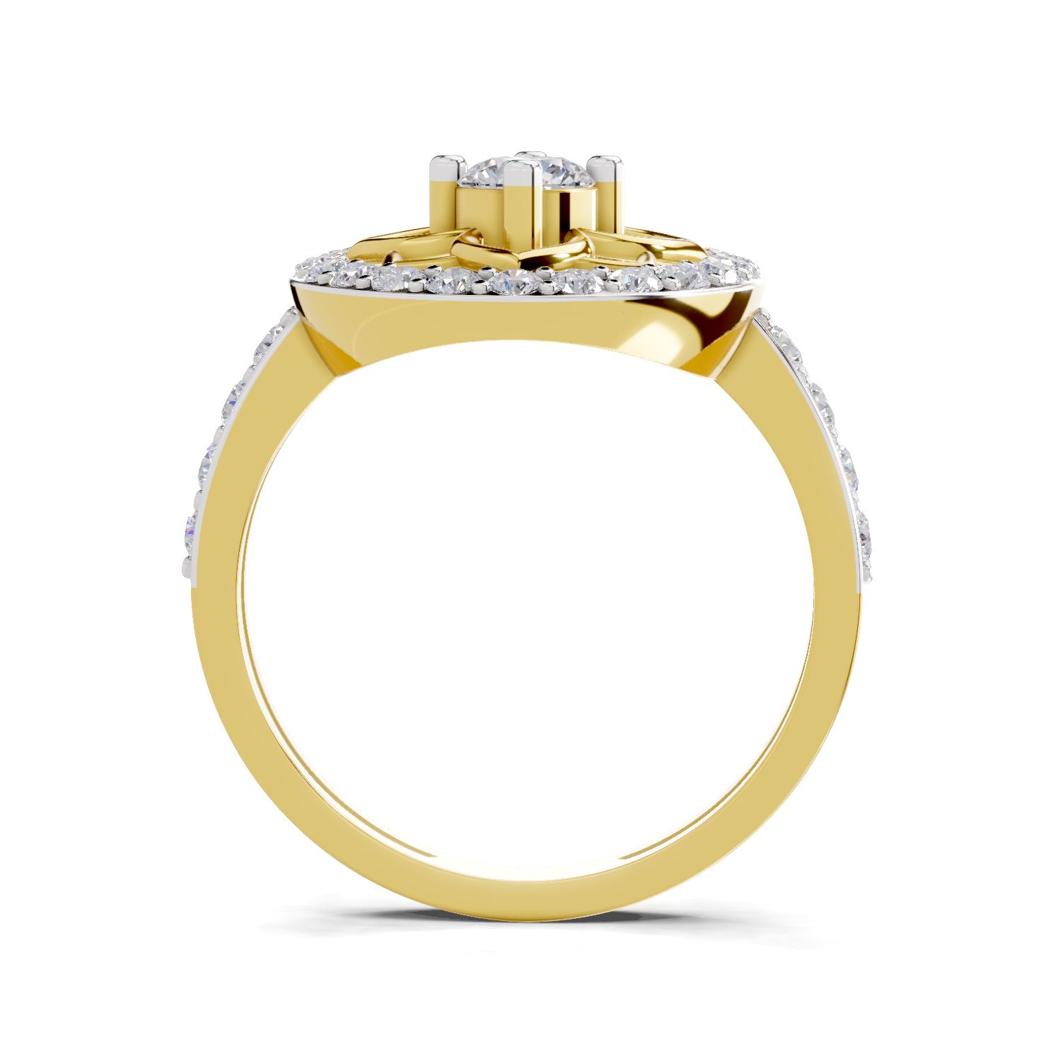 0.86 Carat Diamond Floral Halo Ring