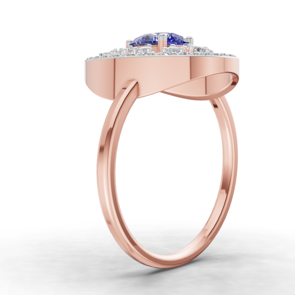 0.47 Carat Halo Diamond Engagement Ring
