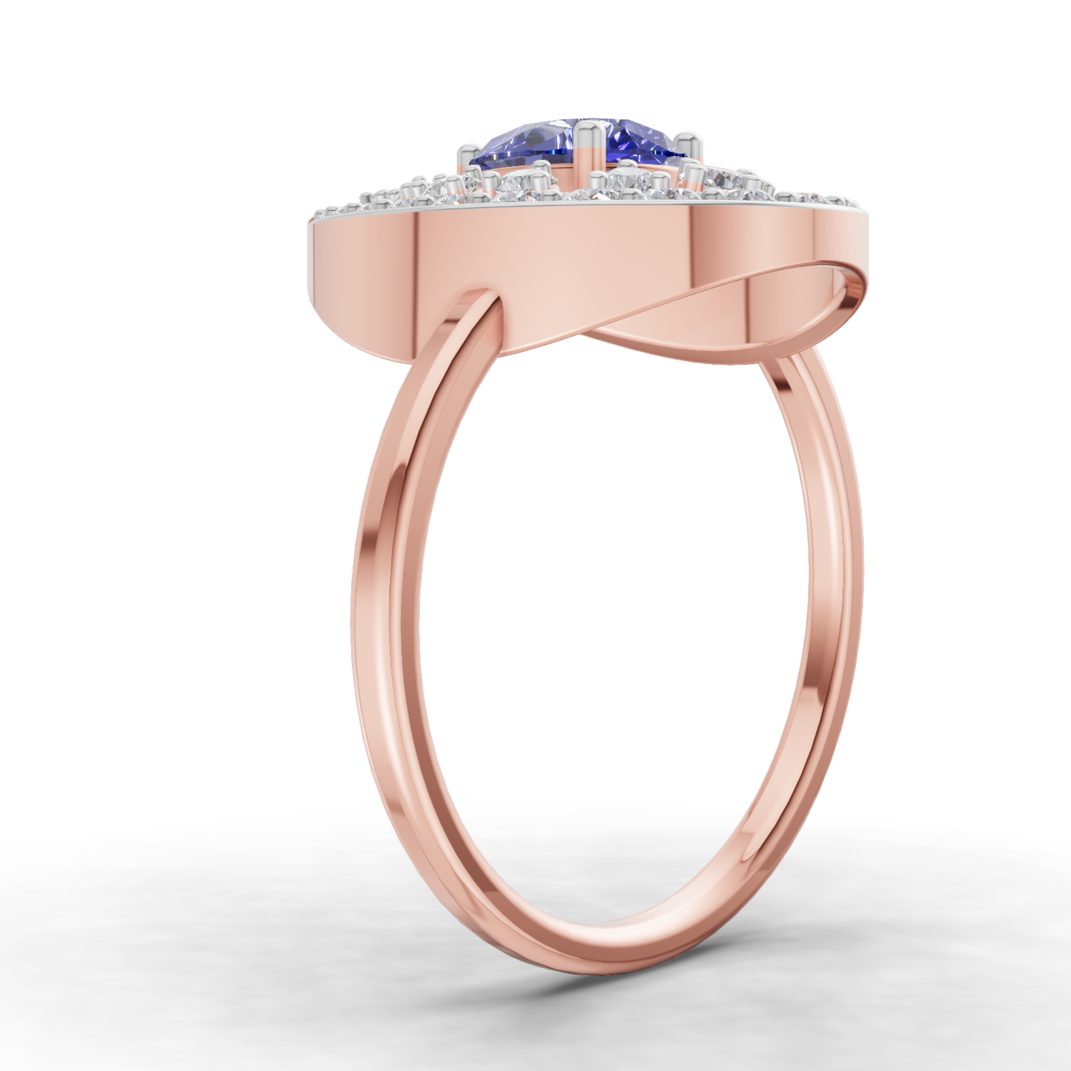 0.47 Carat Halo Diamond Engagement Ring