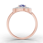 0.47 Carat Halo Diamond Engagement Ring