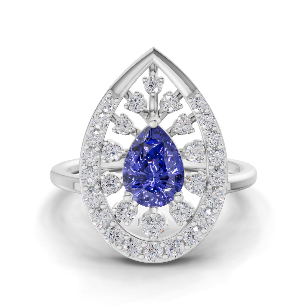 0.47 Carat Halo Diamond Engagement Ring