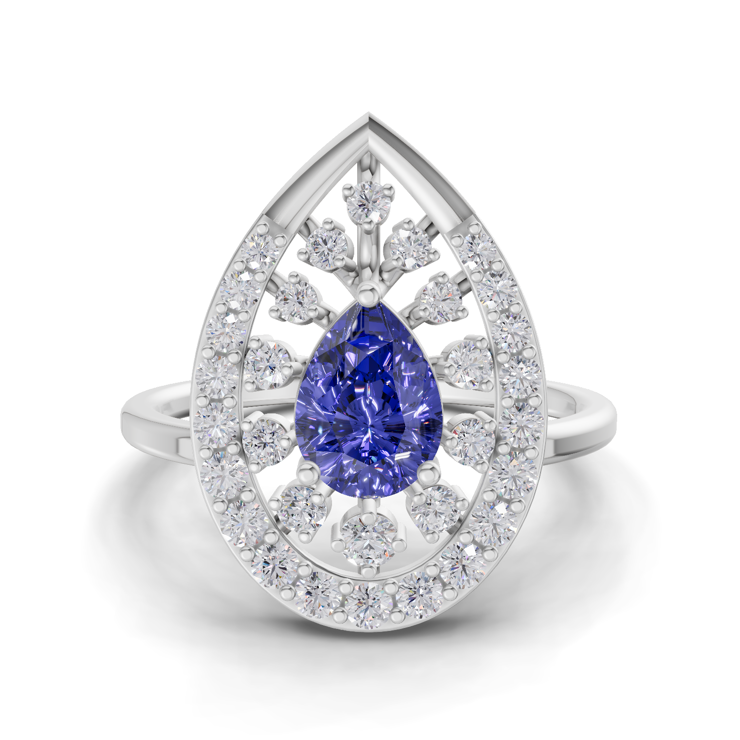 0.47 Carat Halo Diamond Engagement Ring