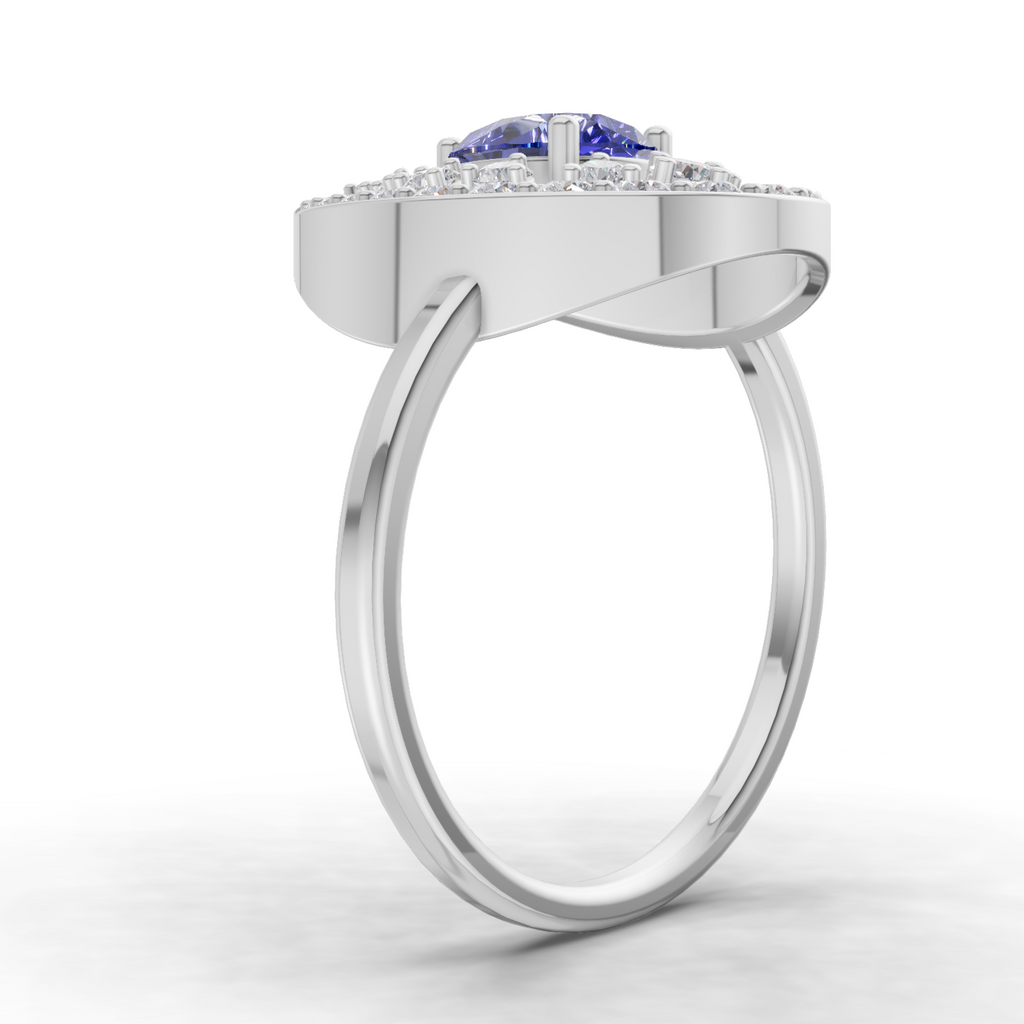 0.47 Carat Halo Diamond Engagement Ring