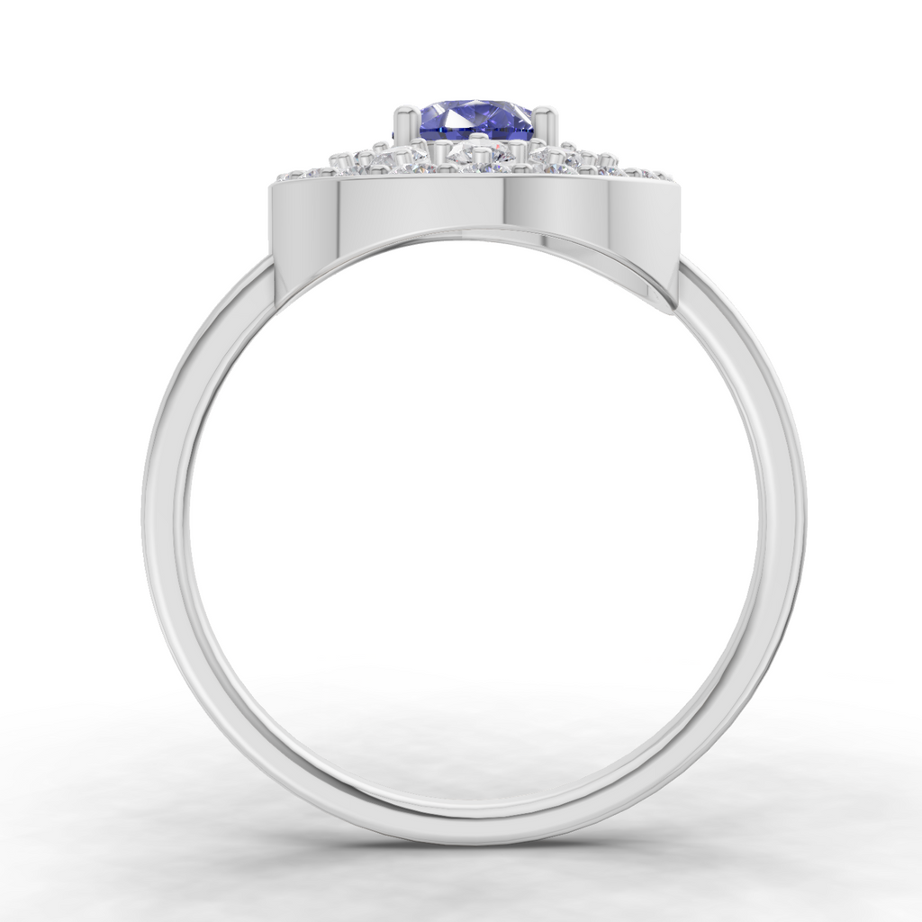 0.47 Carat Halo Diamond Engagement Ring
