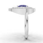 0.47 Carat Halo Diamond Engagement Ring