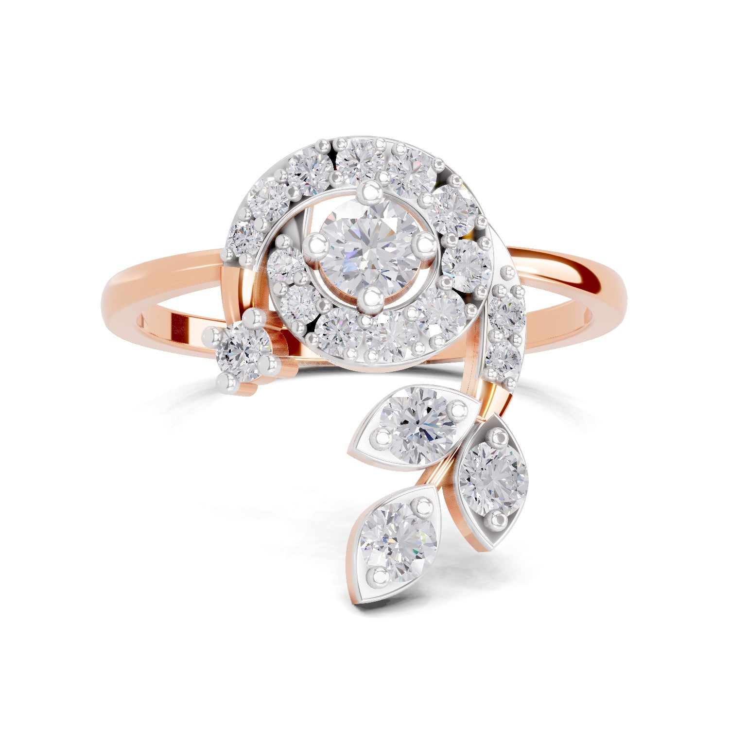 0.64 Carat Magnolia Flower Ring