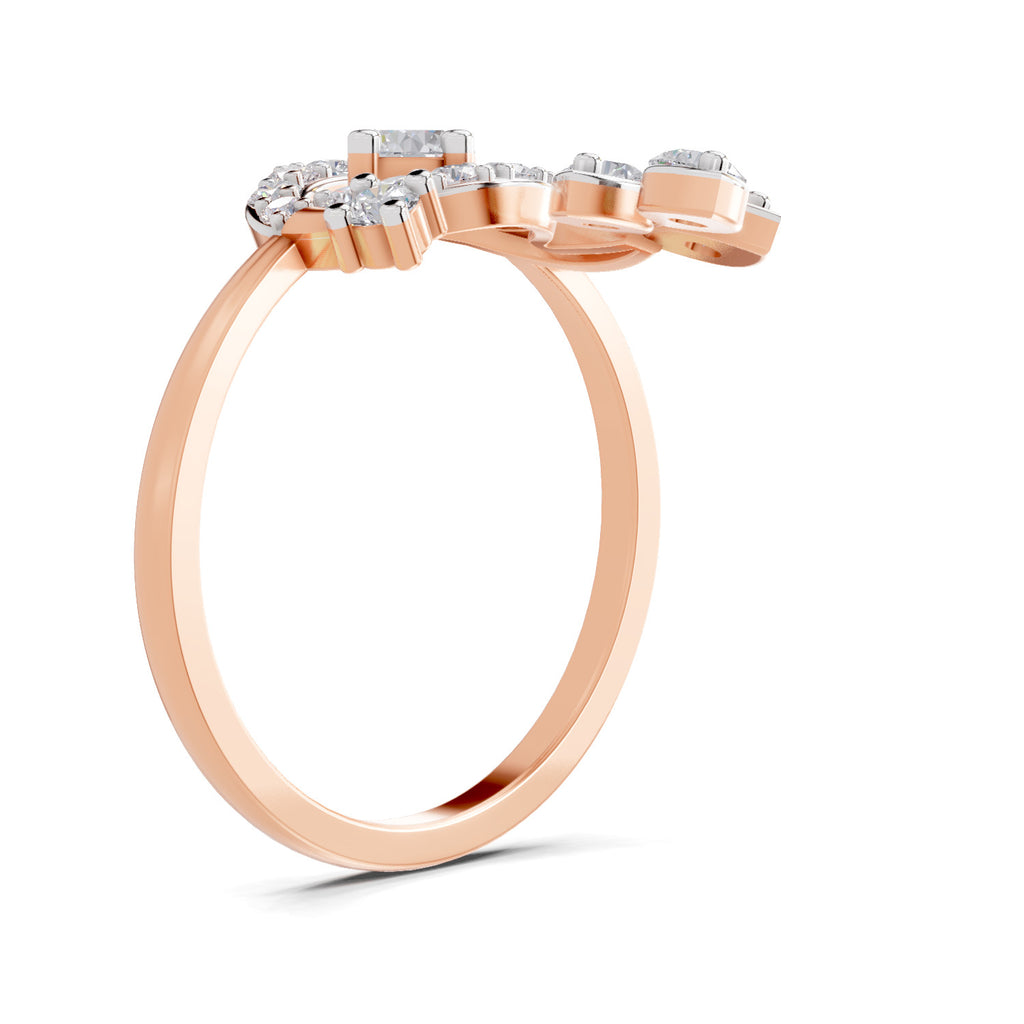 0.64 Carat Magnolia Flower Ring