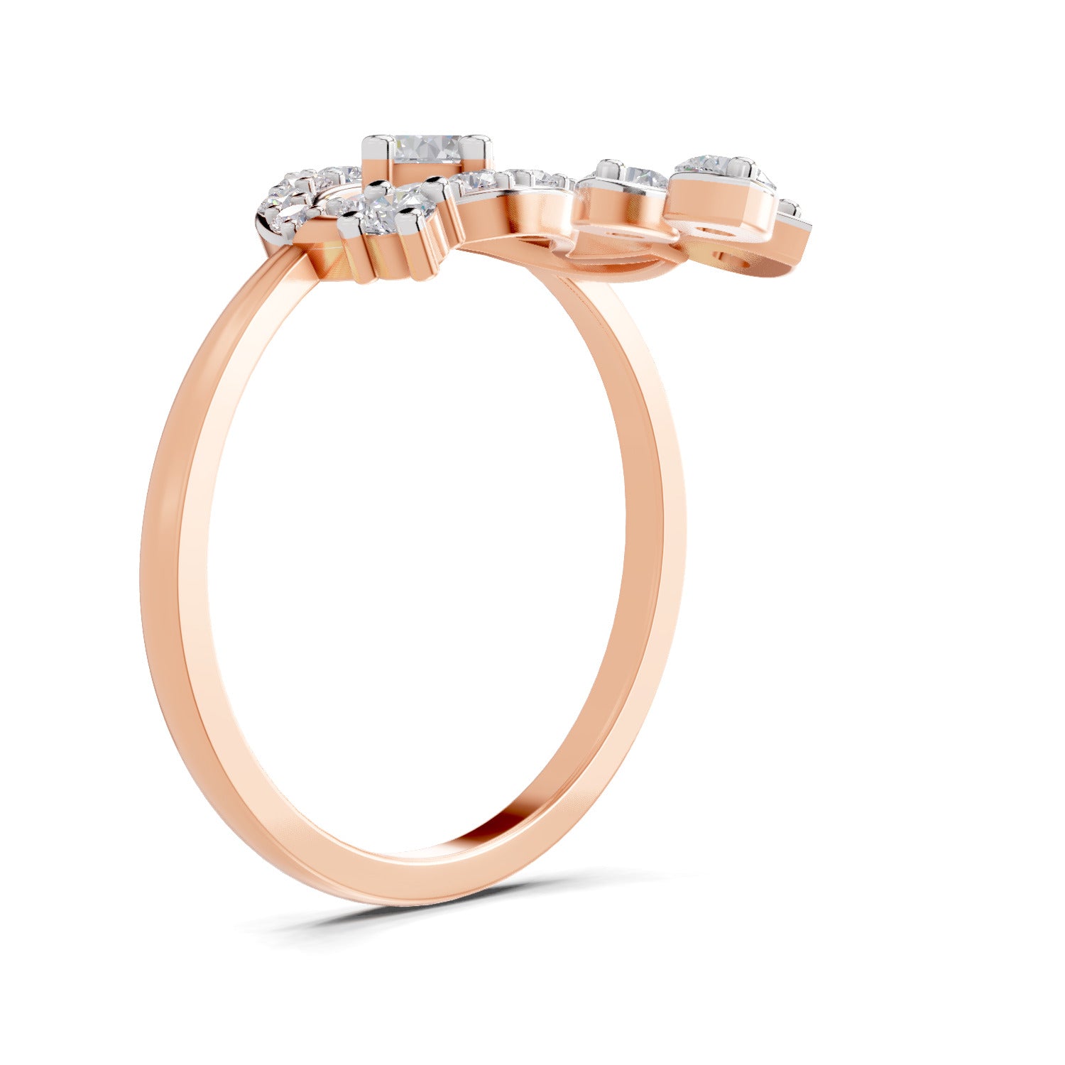 0.64 Carat Magnolia Flower Ring