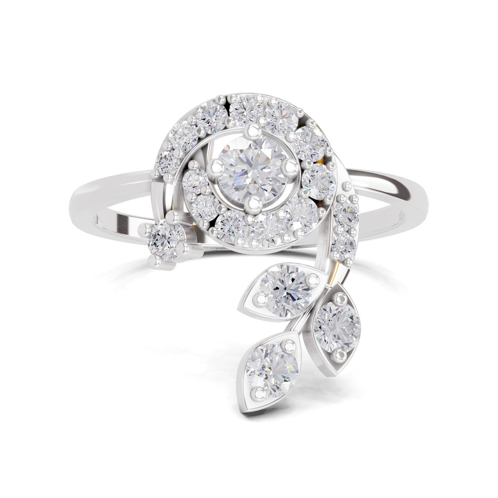 0.64 Carat Magnolia Flower Ring