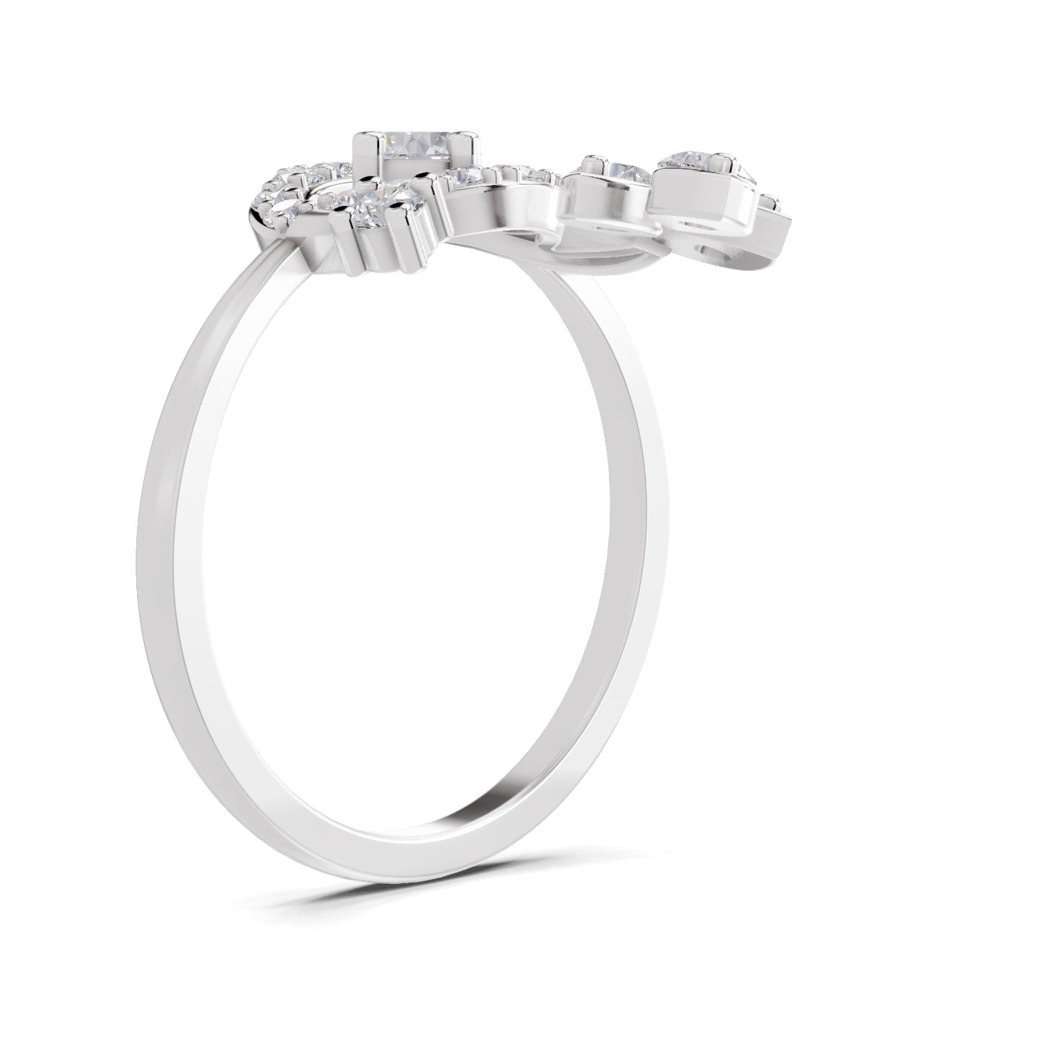 0.64 Carat Magnolia Flower Ring