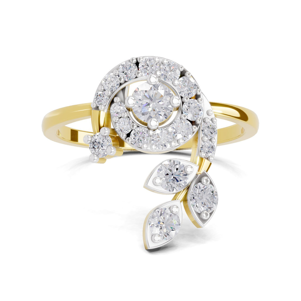 0.64 Carat Magnolia Flower Ring
