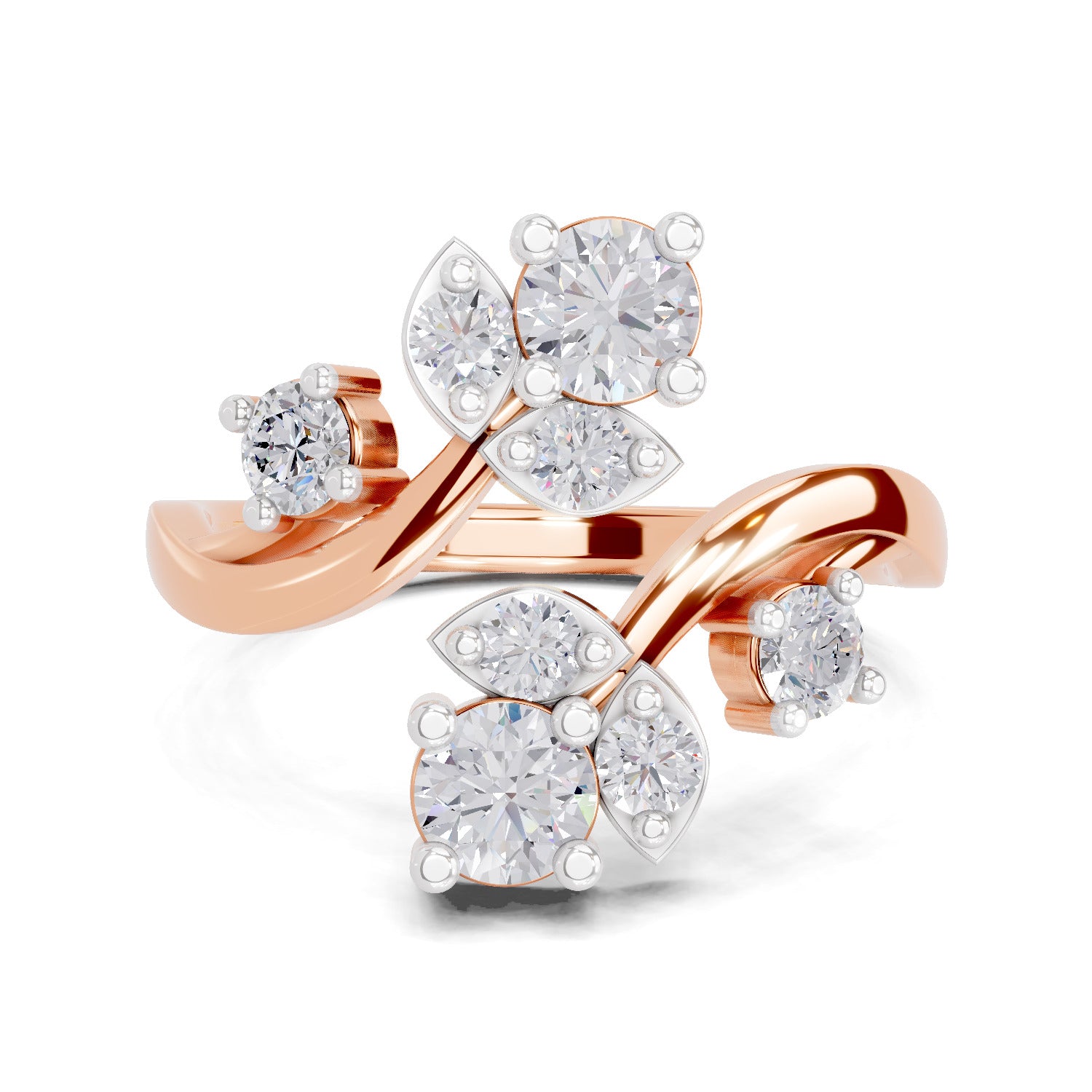 0.64 Carat Magnolia Flower Ring