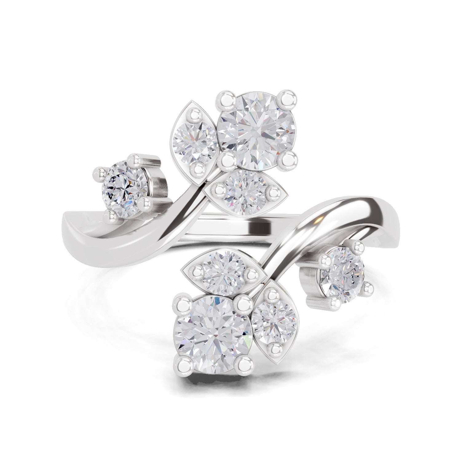 0.98 Carat Floral Vine Lab Grown Ring