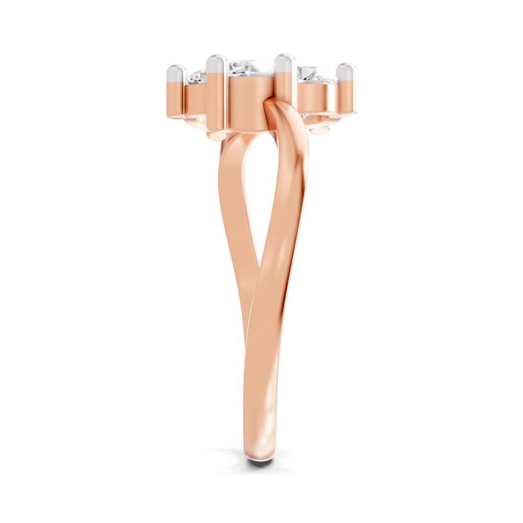 0.9 Carat Three-Stone Bypass Ring