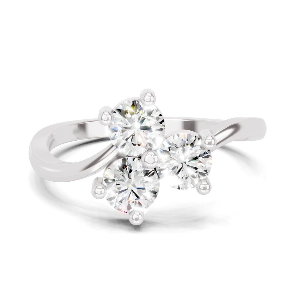 0.9 Carat Three-Stone Bypass Ring