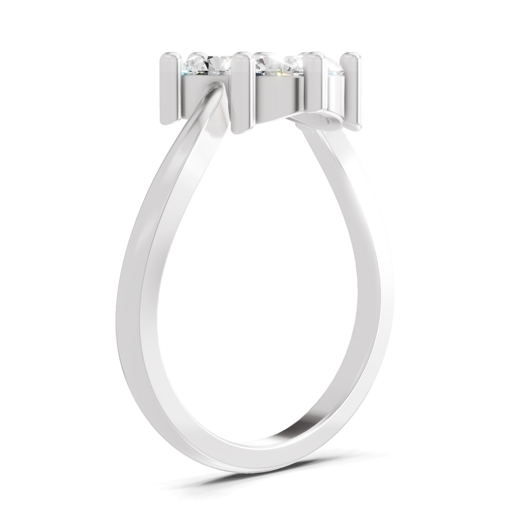 0.9 Carat Three-Stone Bypass Ring