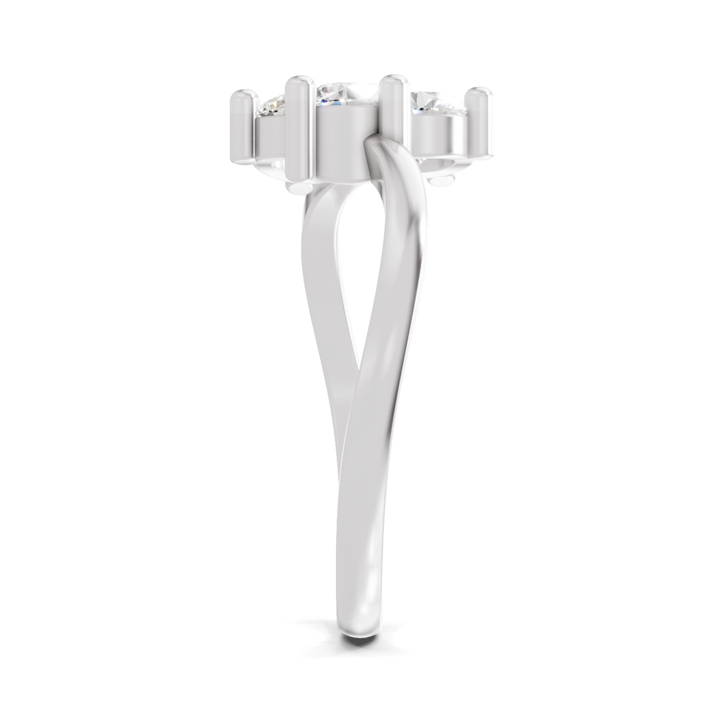 0.9 Carat Three-Stone Bypass Ring