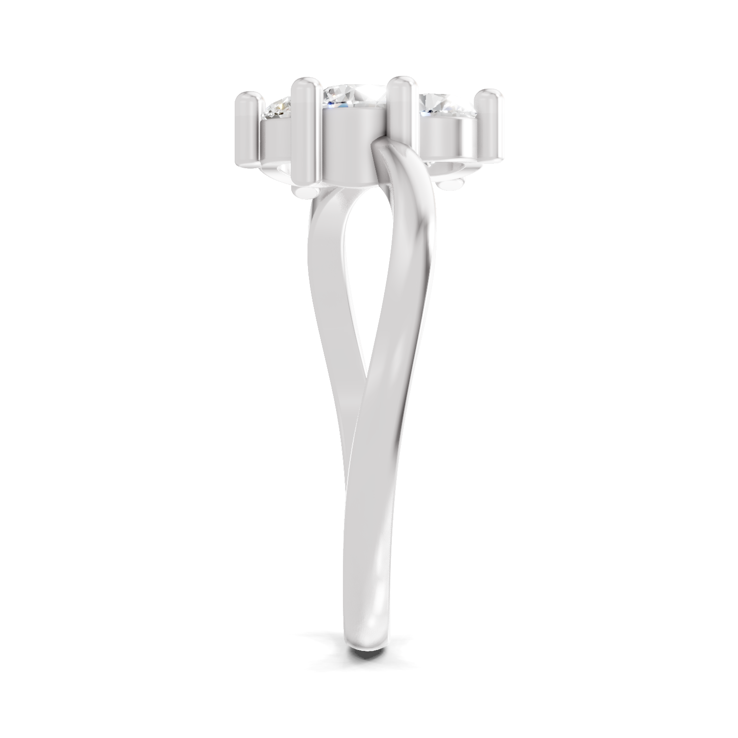 0.9 Carat Three-Stone Bypass Ring
