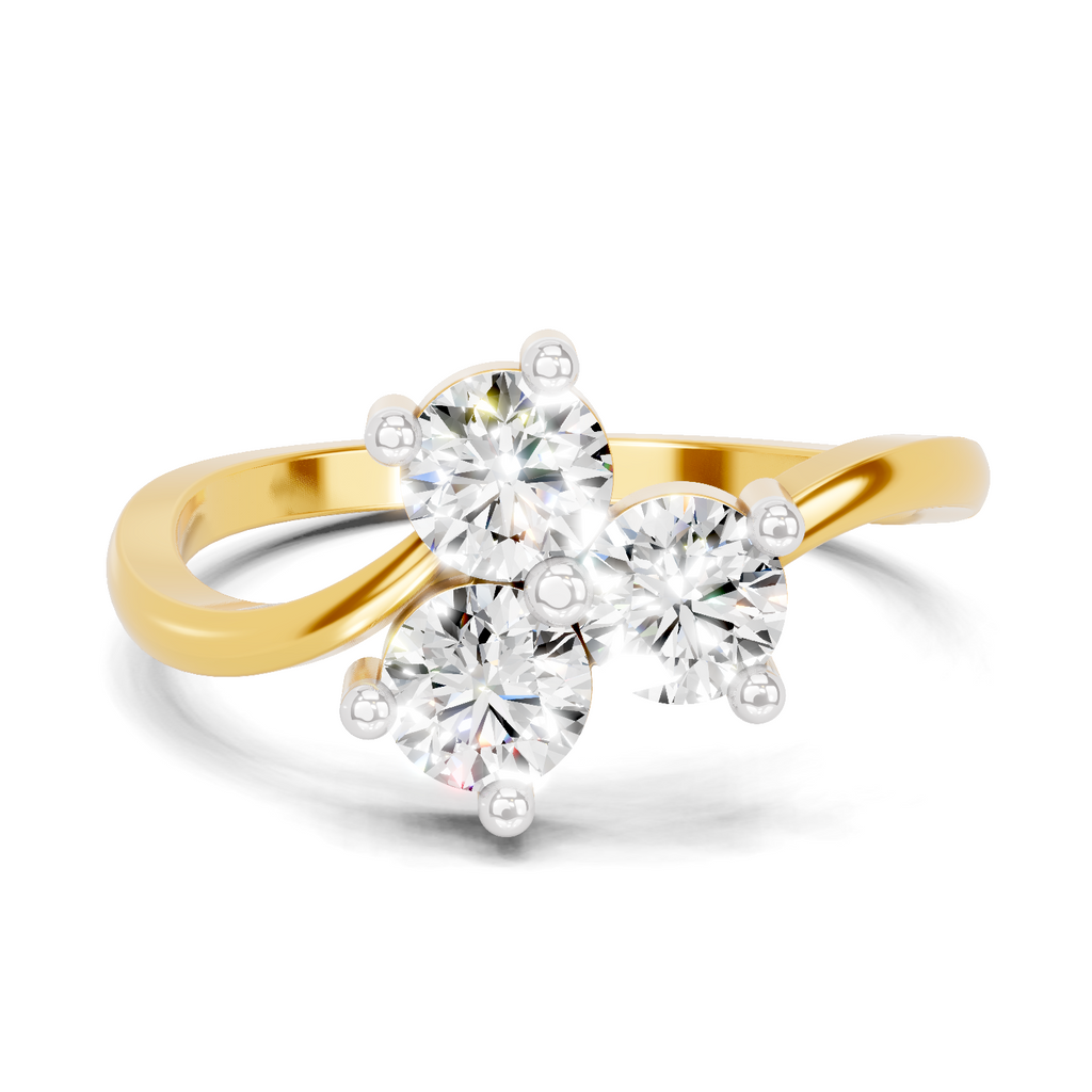 0.9 Carat Three-Stone Bypass Ring