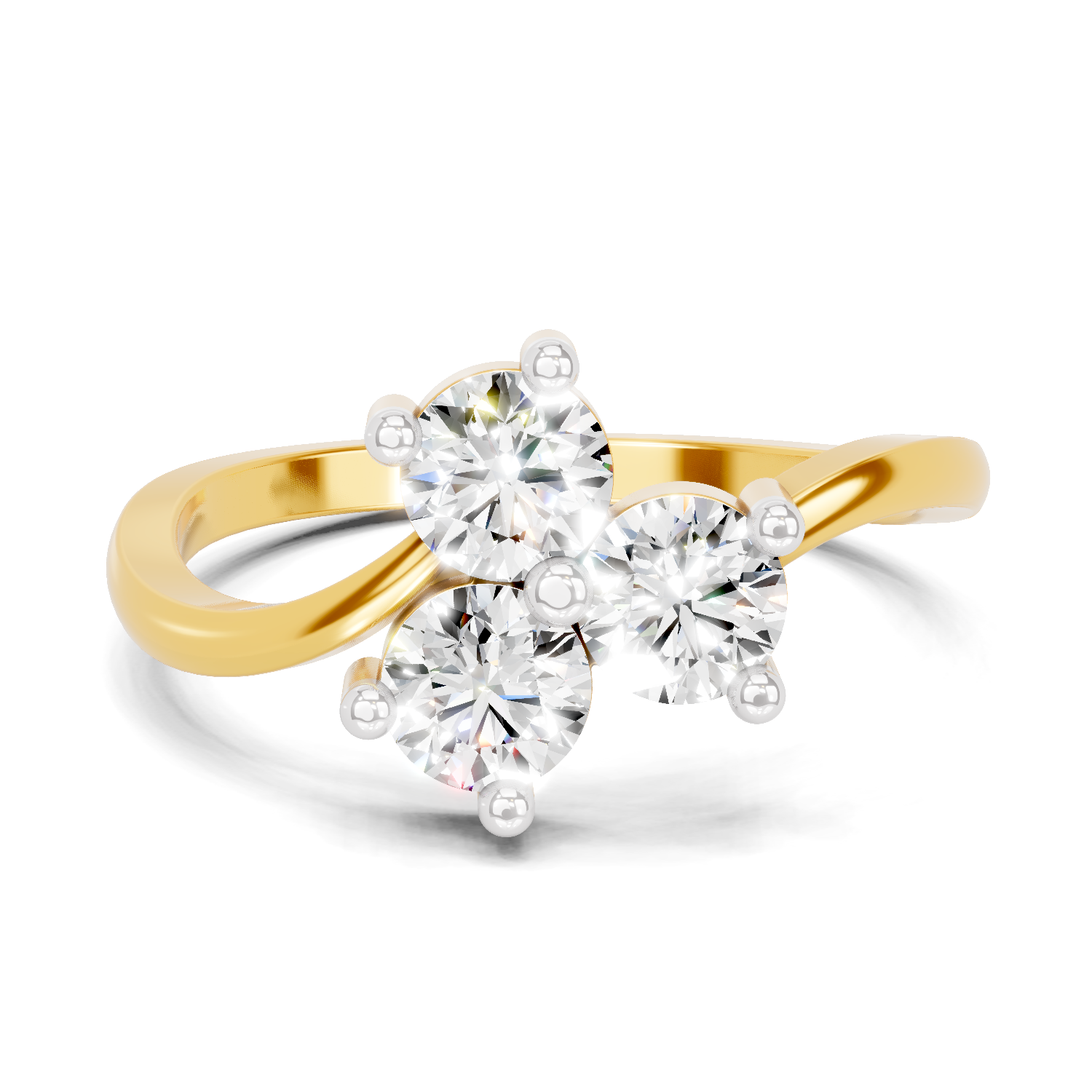 0.9 Carat Three-Stone Bypass Ring