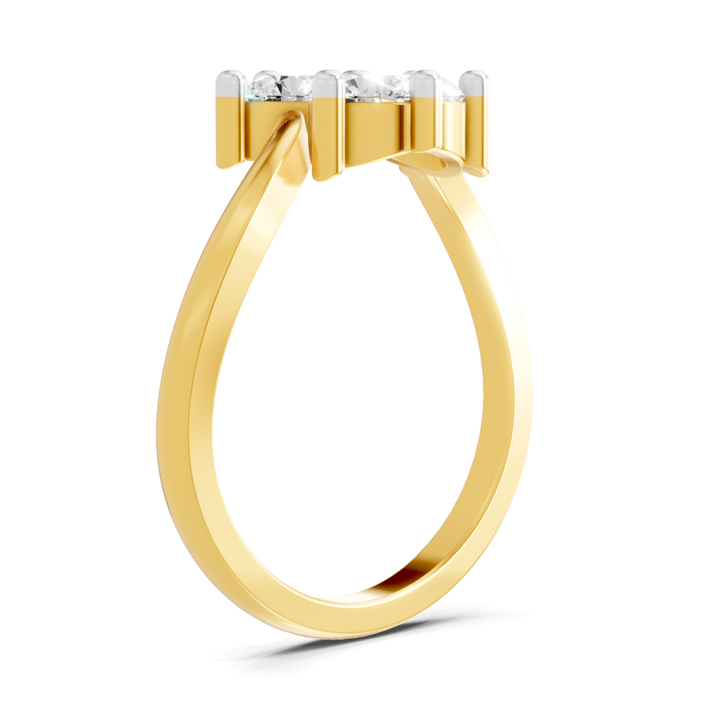 0.9 Carat Three-Stone Bypass Ring