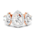 1.47 Carat The Pear Halo Cluster Ring