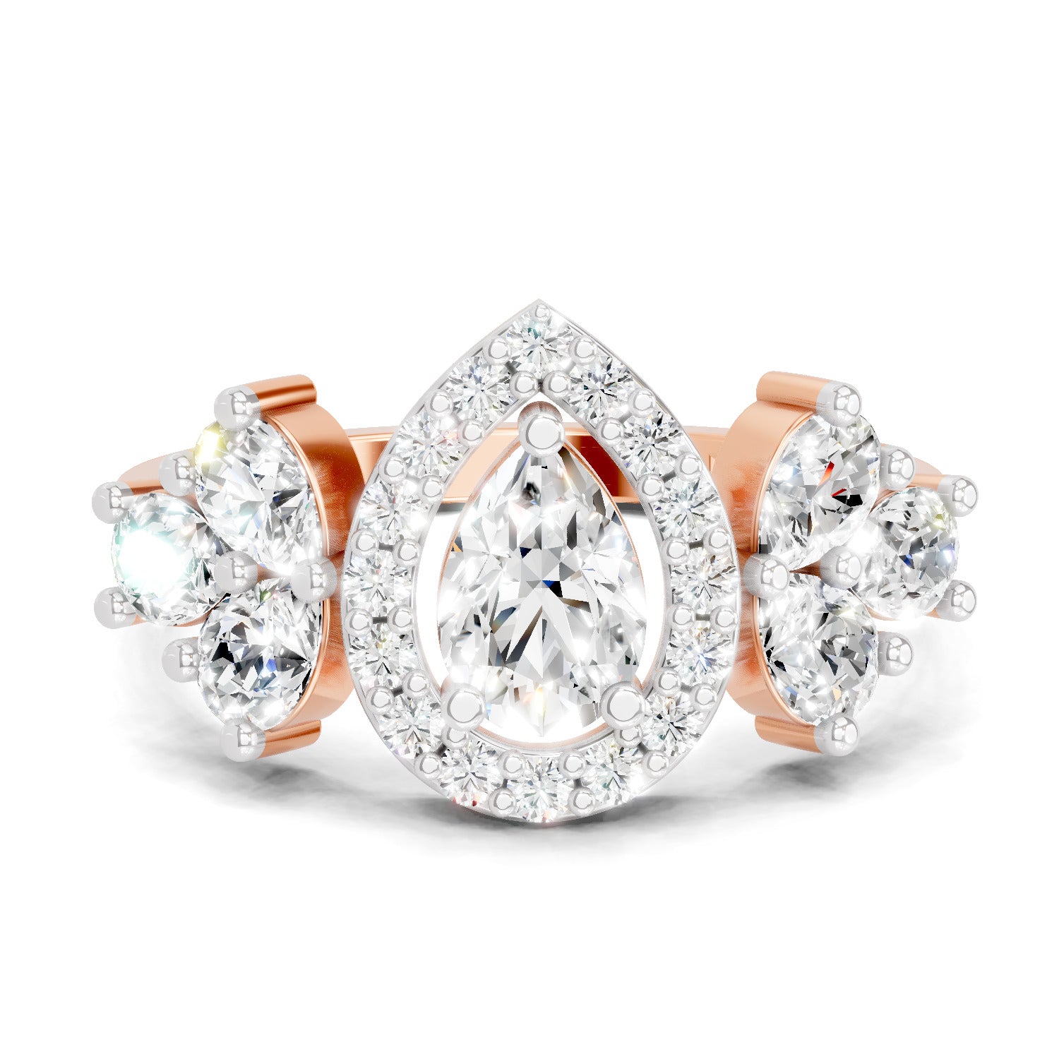 0.9 Carat Three-Stone Bypass Ring