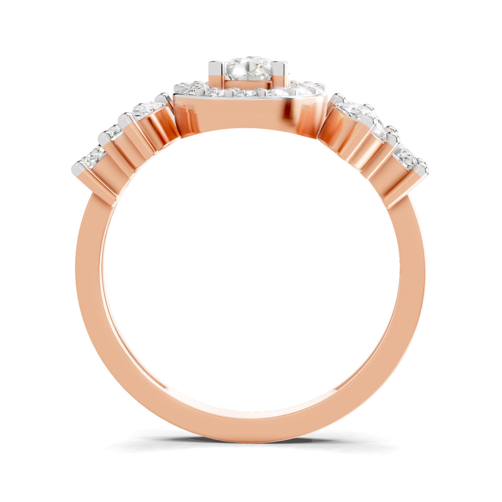 1.47 Carat The Pear Halo Cluster Ring