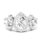 1.47 Carat The Pear Halo Cluster Ring
